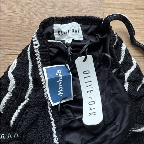 Olive+Oak BOHO CONTRASTING BINDING SWEETHEART POINTELLE CROCHET KNIT MAXI DRESS - Picture 4 of 5